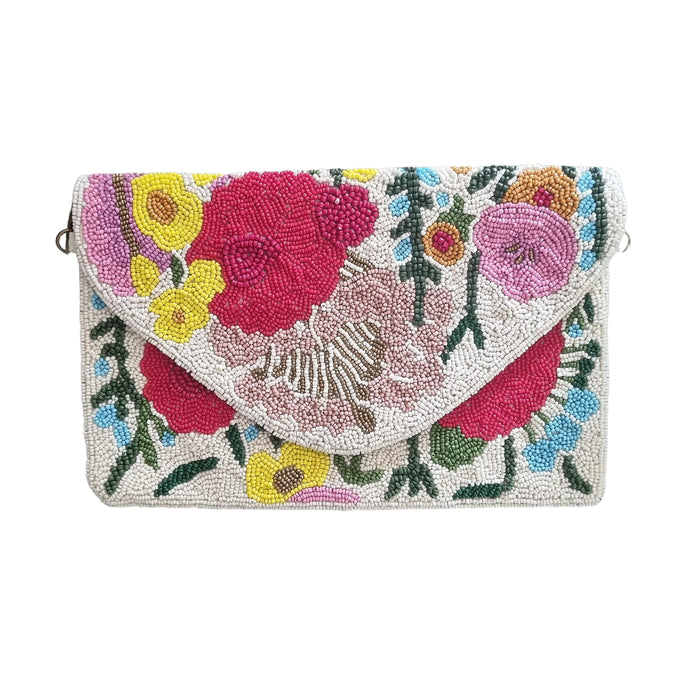 Floral Beaded Clutch