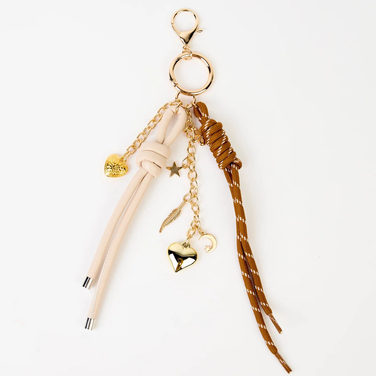 Little Keychain Rope Keychain Brown Rope & Gold Charms – Add to Cart