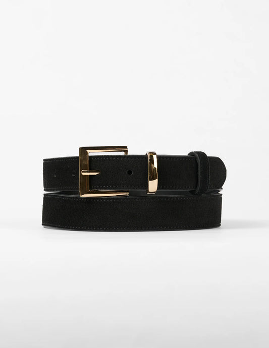 Antique Suede Belt - Black
