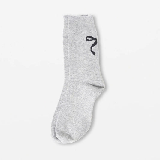 Grey Bow Socks