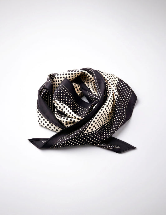 Triangle Scarf - Black Dots