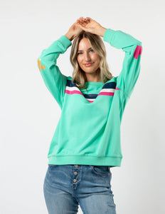 Spearmint with Stripes Classic Sweater