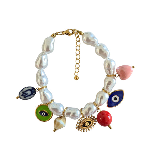 Pearl Charm Bracelet