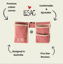 Load image into Gallery viewer, Le Sac Gardening Tool Belt (Red Stripe)