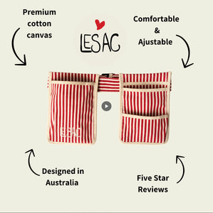 Le Sac Gardening Tool Belt (Red Stripe)