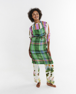 Jewel of the Nile Tartan Linen Apron