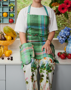 Jewel of the Nile Tartan Linen Apron