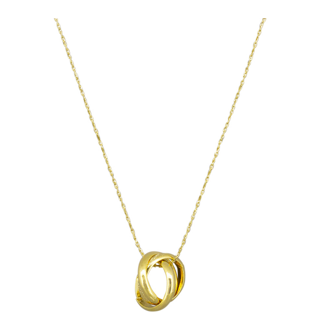 Gold Triple Ring Necklace