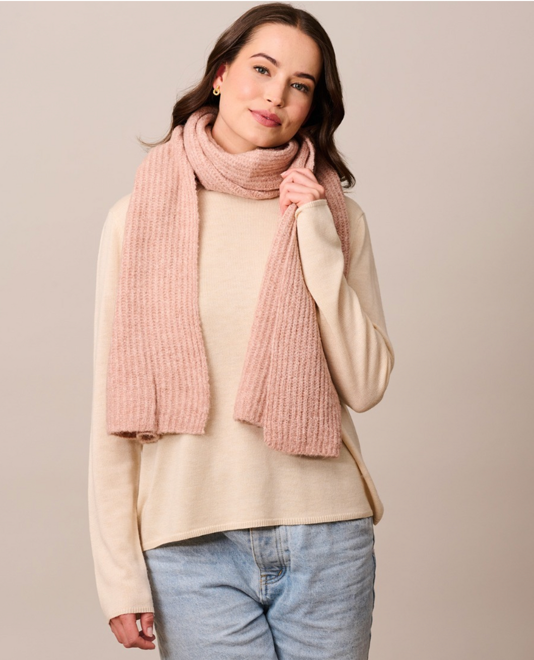 Blush Ribbed Scarf