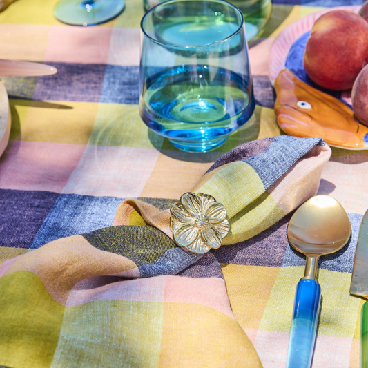 Daisy Brass Napkin Rings