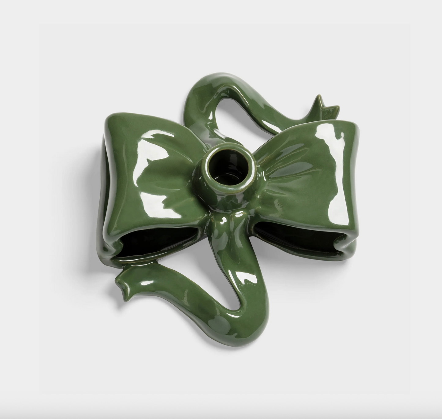 Green Ribbon Candle Holder