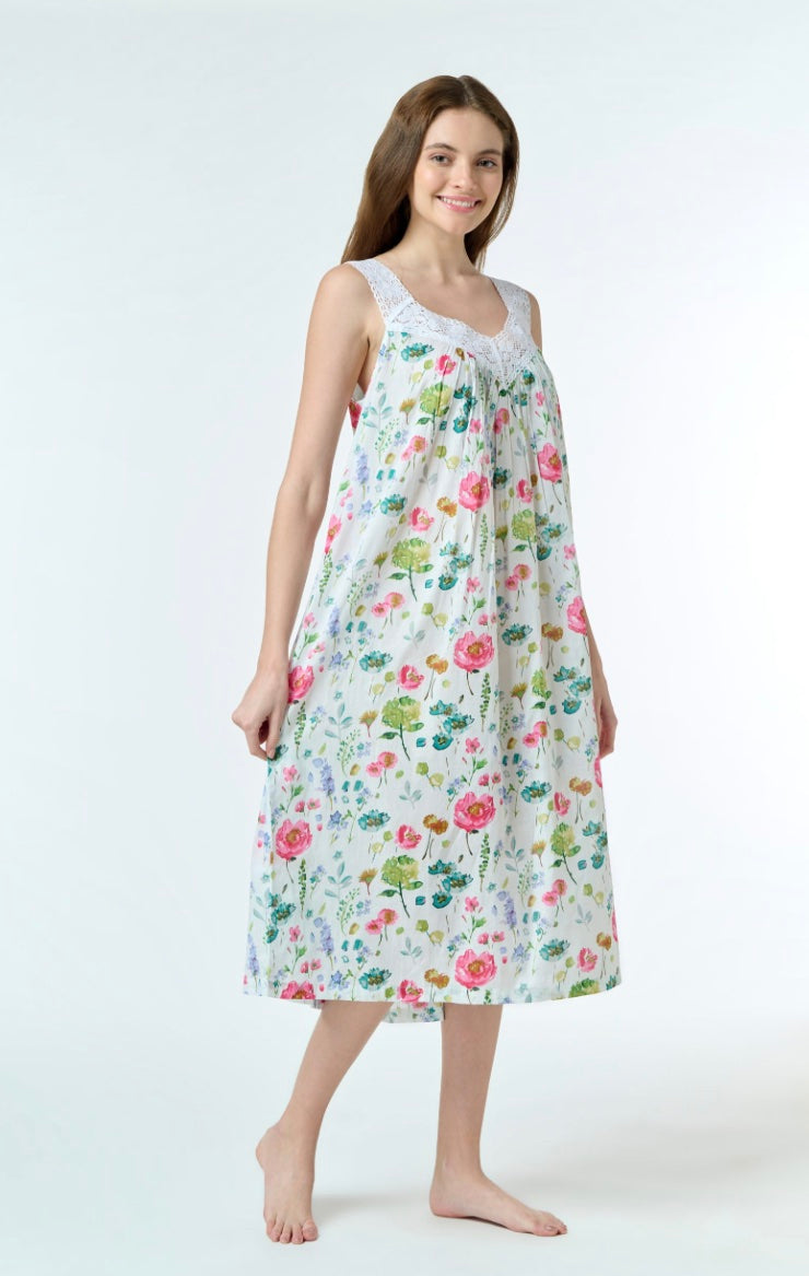 Arabella Spring Florals Lace V-Neck Nightie