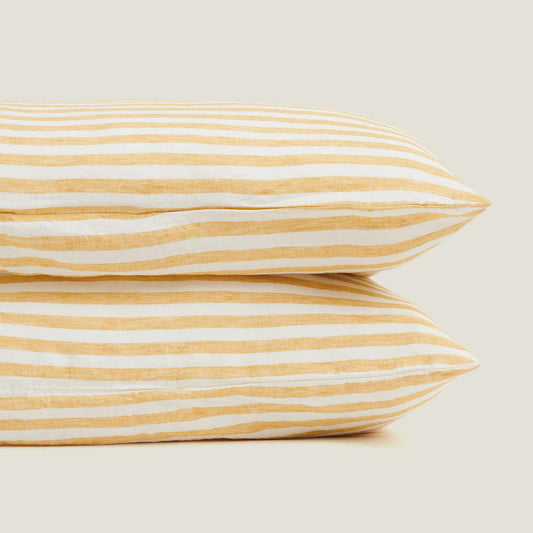 Yellow Stripes Pillowcase Set