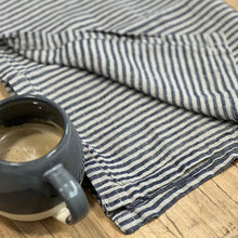 Load image into Gallery viewer, Blue Pinstripe Linen Tea Towel