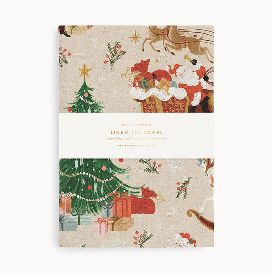 An Enchanted Christmas Linen Tea Towel