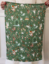 Load image into Gallery viewer, Fairytale Christmas Linen Tea Towel