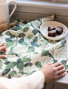 Hydrangea Linen Tea Towel