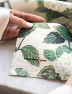 HYDRANGEA 100% LINEN TEA TOWEL