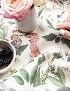 Pink Cockatoo Linen Tea Towel