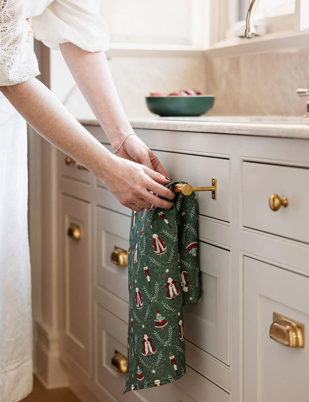 Mr & Mrs Claus Linen Tea Towel