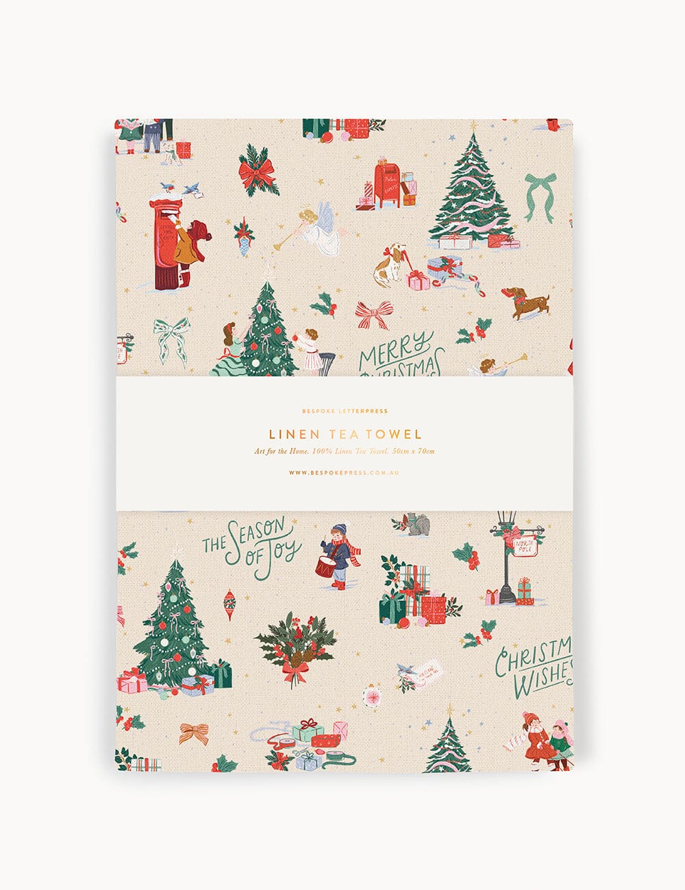 Season of Joy Linen Tea Towel