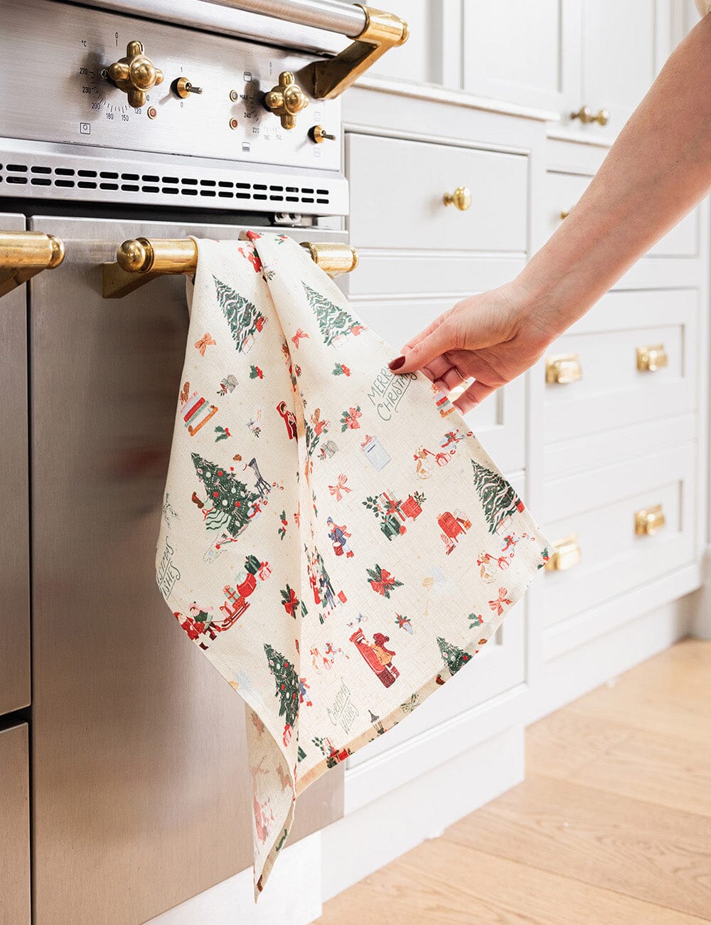 Season of Joy Linen Tea Towel