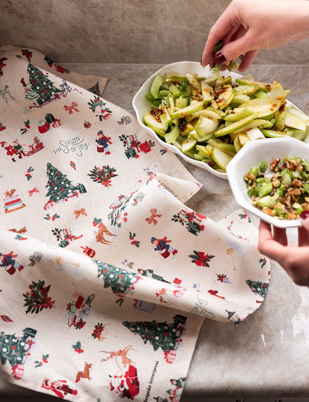 Season of Joy Linen Tea Towel