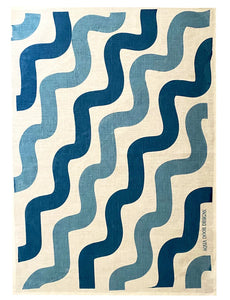 Stove Pipe Blue & Navy Linen Tea Towel