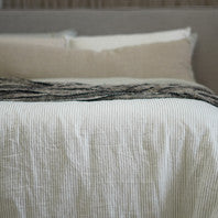 Sage Stripe Linen Quilt Cover