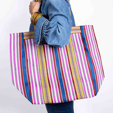 Load image into Gallery viewer, Monacco Pink &amp; Raspberry Beach Bag