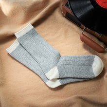 Load image into Gallery viewer, Merino Wool Grey &amp; Cream Socks