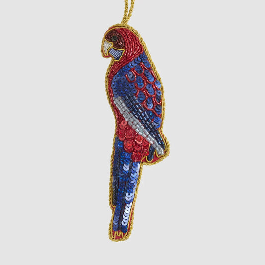 Crimson Rosella Sequin Hanging Decoration