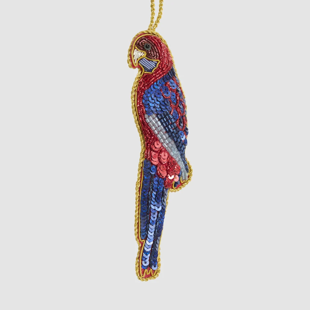 Crimson Rosella Sequin Hanging Decoration