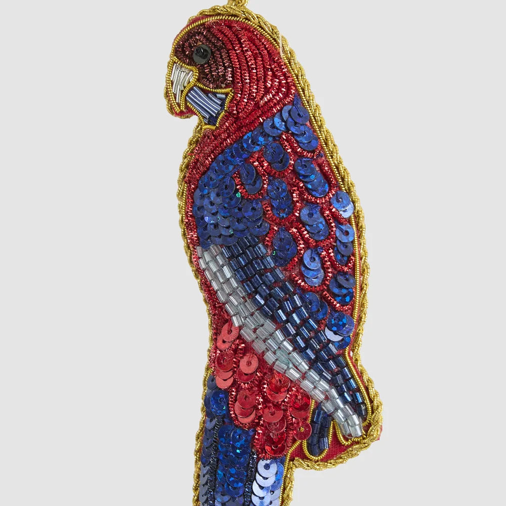 Crimson Rosella Sequin Hanging Decoration