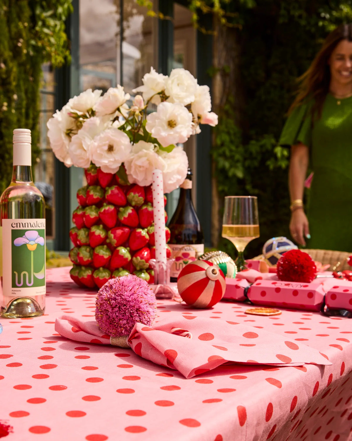 Polka Dot Pink 4P Napkin Set