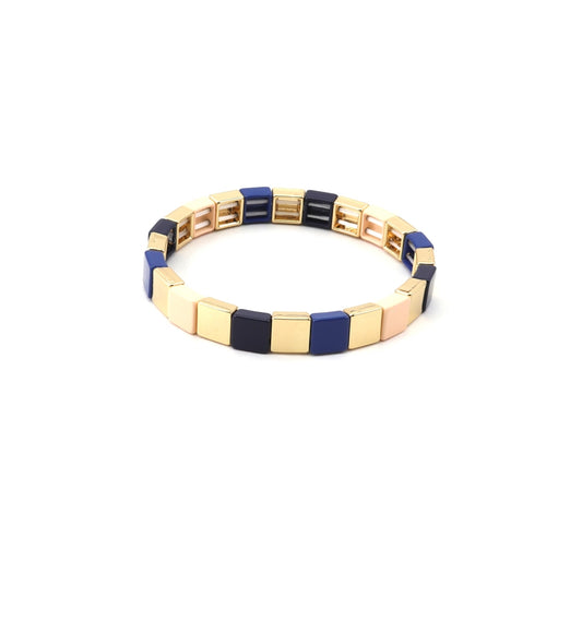 Navy Square Tile Bracelet