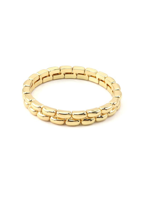 Gold Double Track Bracelet