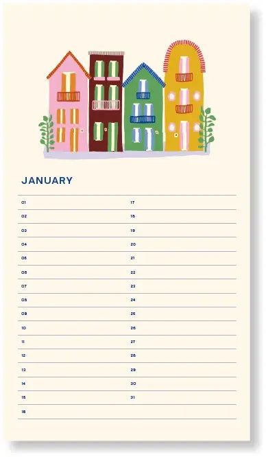 Birthday Calendar - Birds