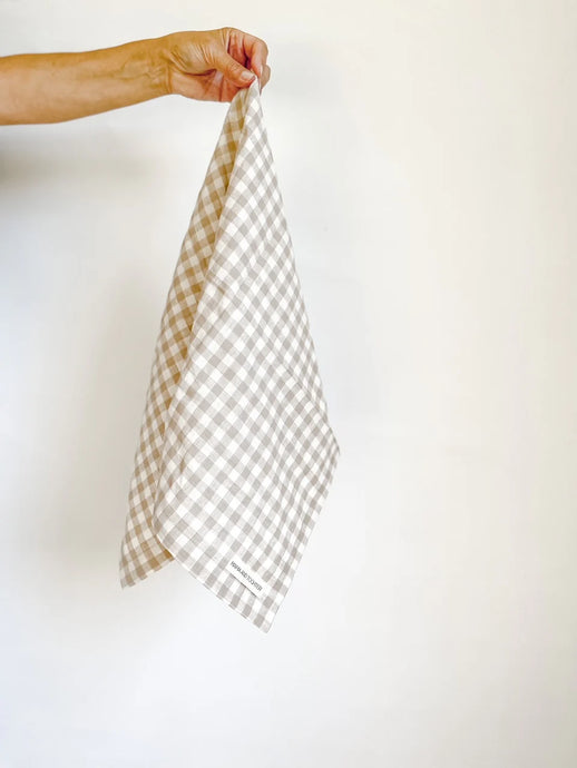 Pure French Linen Tea Towel (Gingham)