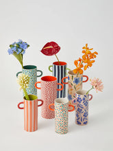 Load image into Gallery viewer, Griffe Blue Floral Bud Vase