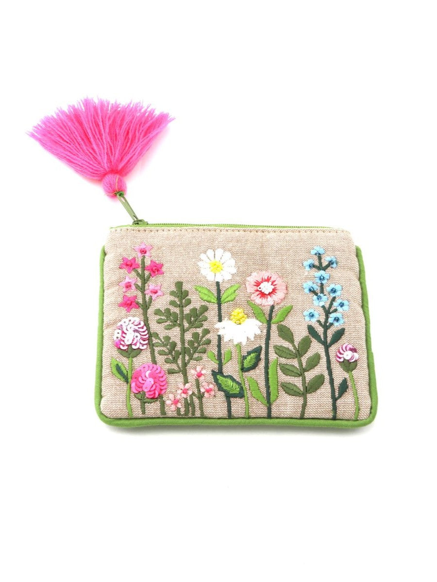 Flower Garden Embroided Purse
