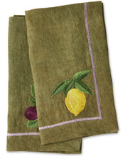 Load image into Gallery viewer, Autumn Fruits Embroidered Linen Napkin Set