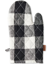 Load image into Gallery viewer, Black Gingham Oven Mitt