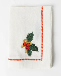 Noel Embroidered Linen 4P Napkin Set