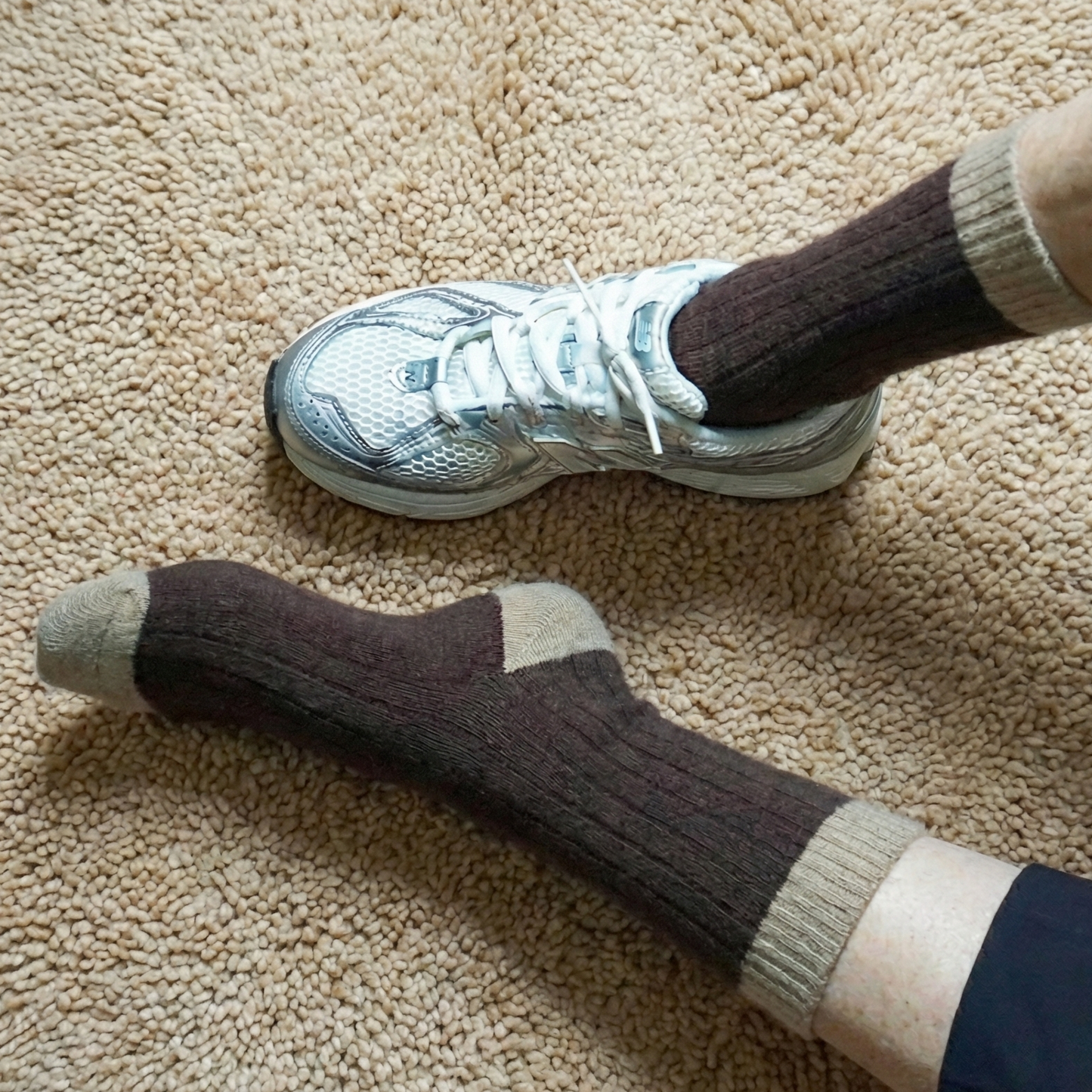 Merino Wool Brown & Caramel socks with bands