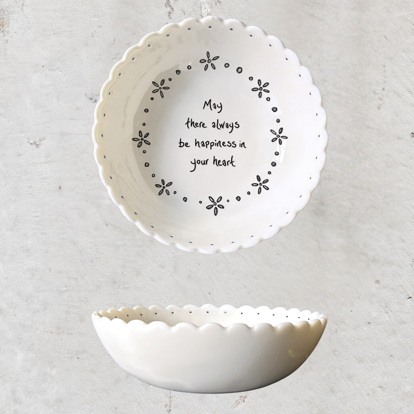 Porcelain Scallop Bowls - Happiness in your Heart