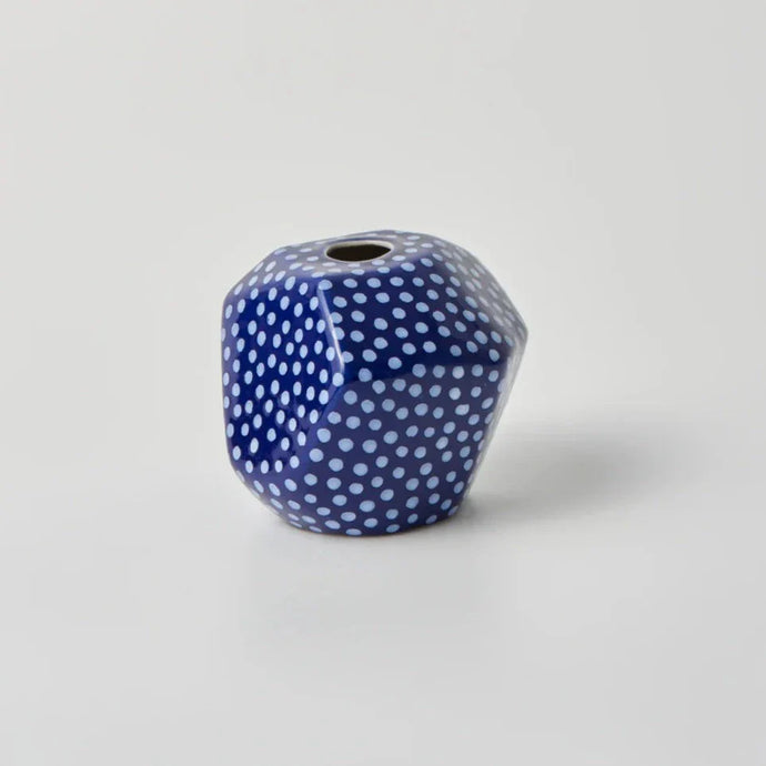 Facet Vase Small Blue Spots
