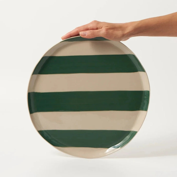 Cabana Green Stripe Platter