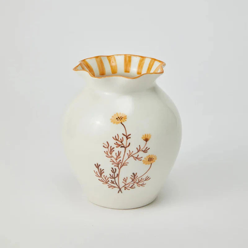 Blossom Squat Mustard Vase