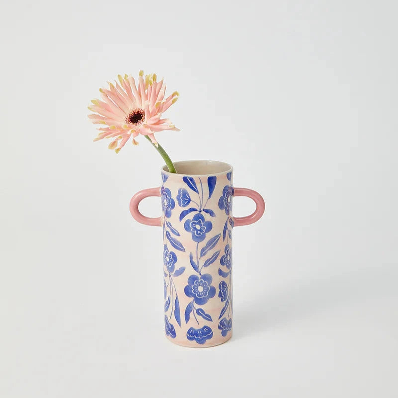 Griffe Blue Floral Bud Vase